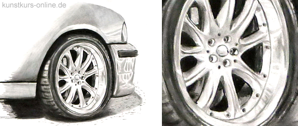 draw light metal rims 